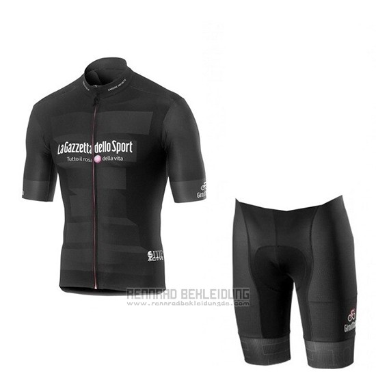 2019 Fahrradbekleidung Giro D'italien Shwarz Trikot Kurzarm und Tragerhose